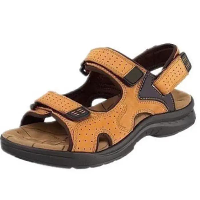 Nouvelle marque classique hommes sandales été en cuir véritable sandales hommes en plein air décontracté léger sandale mode hommes baskets BigSize