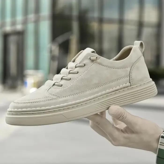 Baskets italiennes en cuir véritable pour hommes, chaussures vulcanisées imperméables, confortables et décontractées, chaussures d'extérieur, grande taille 37-47, 2023
