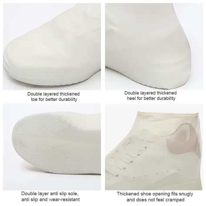 Chaussures imperméables d'extérieur, bottes de pluie antidérapantes en caoutchouc portables, couvre-chaussures de pluie réutilisables, couvre-bottes en silicone résistant à l'usure