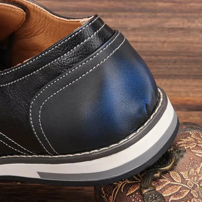Mocassins en cuir pour hommes, chaussures décontractées, confortables, à la mode, de marque, 7-13 ans, 2024
