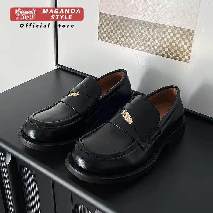 Mocassins en cuir véritable Maganda Style pour hommes élégants, chaussures habillées formelles pour bureau et carrière, occasions spéciales et déplacements