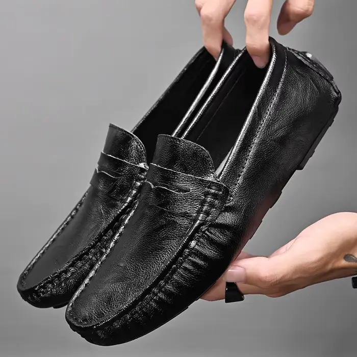 Nouveaux mocassins décontractés pour homme à semelle souple, chaussures en caoutchouc confortables pour la marche en extérieur, occasions décontractées et cadeaux pour homme