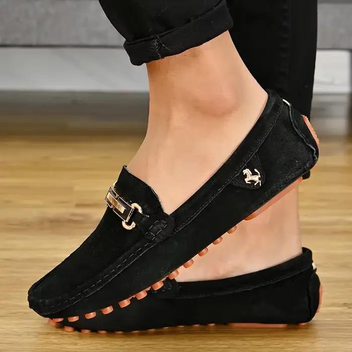 YRZL-Mocassins en Daim pour Homme, Chaussures de Marque de Luxe, en Cuir, Sans Lacet, pour la Conduite