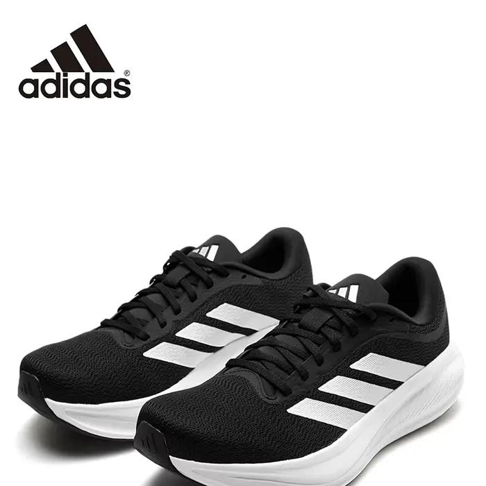 Adidas 2026s Nouvelles Chaussures de Course Respirantes en Maille Noires et Blanches Confortables Baskets Athlétiques Décontractées KJ1736 100% Authentiques