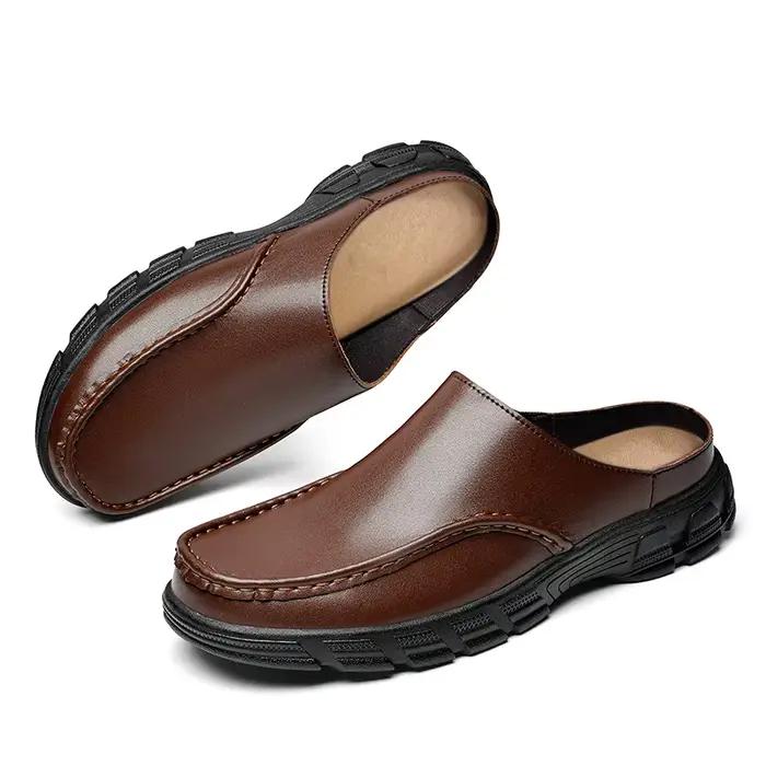 Sandales d'été en cuir véritable pour hommes