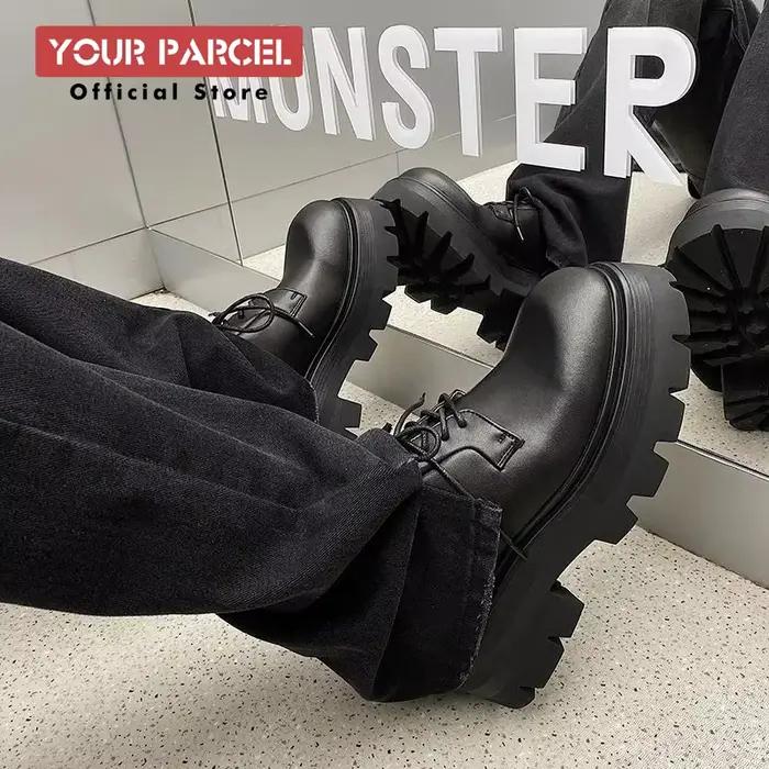 Chaussures en cuir rehaussées pour hommes, chaussures derbies coréennes à l'offre elles épaisses, assorties au quotidien à la mode avec des olympiques