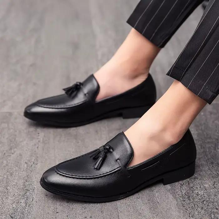 Wedding Shoes For Men Slip On Loafers Trend Tassels Leather