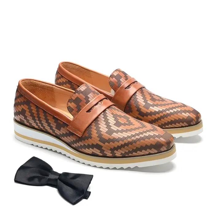 Chaussures décontractées pour hommes en cuir véritable