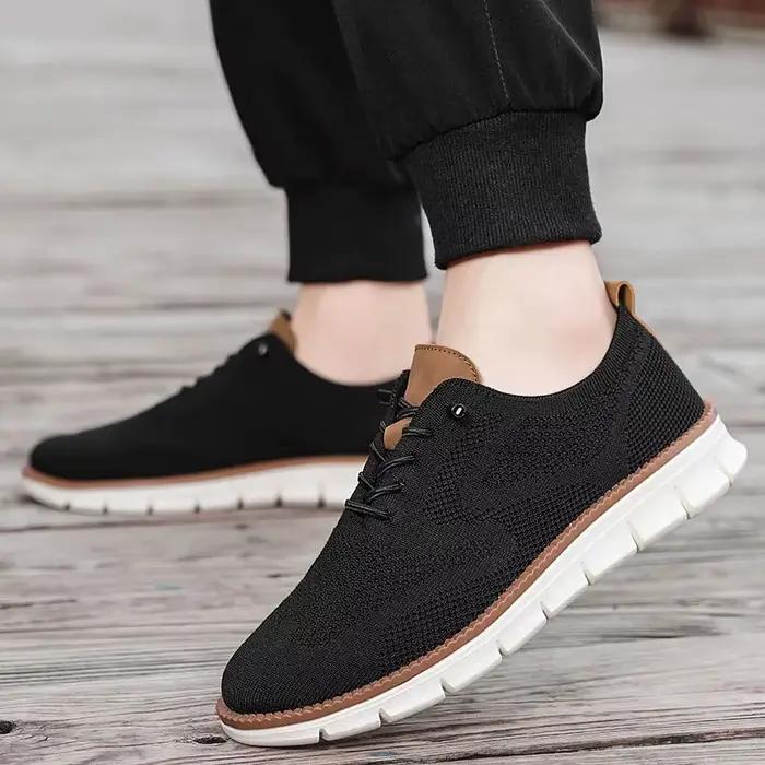 Hommes chaussures décontractées classique respirant richelieu appartements amorti couleur blocage conception