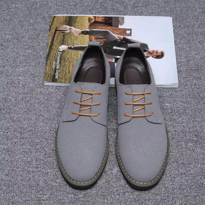 Chaussures Oxford en daim bleu marine pour hommes