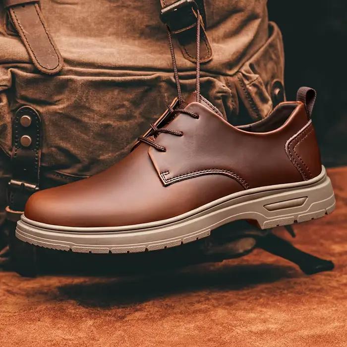 CLOHOO chaussures décontractées d'affaires faites à la main pour hommes chaussures de travail classiques confortables à lacets chaussures pour hommes de mariage à la mode