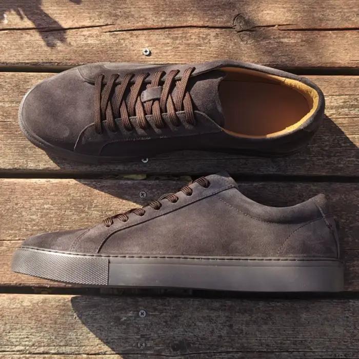 Mocassins en daim pour hommes, style décontracté, en cuir véritable, durables, pour le skateboard et la marche en extérieur