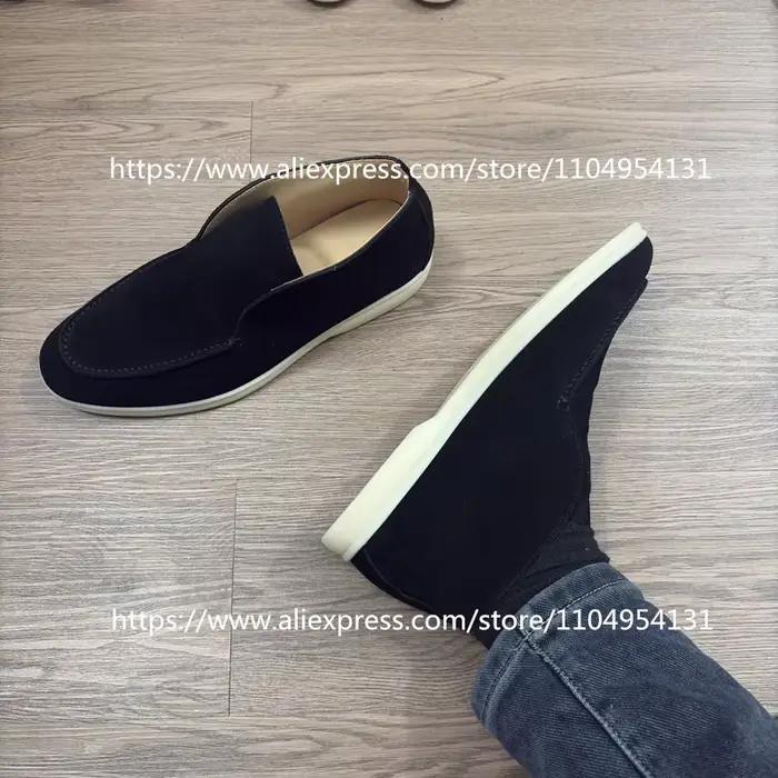 Abricot noir mocassins bottes décontractées chaussures pour hommes tout en cuir véritable marche