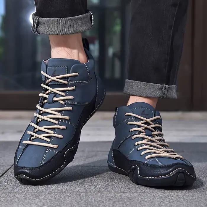 Chaussures décontractées rétro montantes faites à la main pour hommes