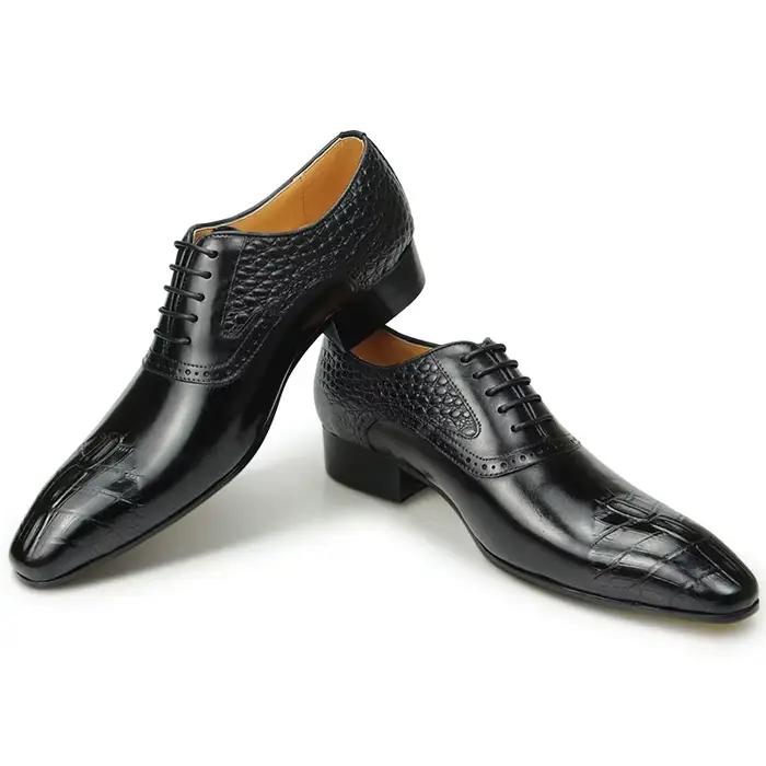 Italie chaussures pour hommes Prince classique moderne formel Oxford Wingtip à lacets
