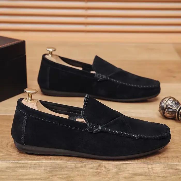 Mode daim hommes chaussures décontractées mâle paresseux chaussures respirant confort sans lacet hommes chaussures de conduite marque de luxe mocassins mocassins