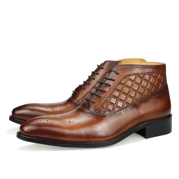 Bottes de rinçage en cuir véritable pour hommes