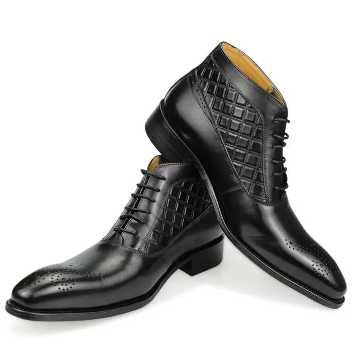 Bottes de rinçage en cuir véritable pour hommes