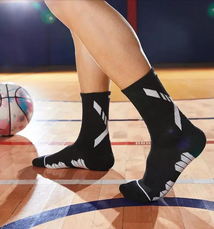 Veidoorn chaussettes de Sport de haute qualité pour hommes longueur mi-mollet chaussettes de basket-ball de course épaissir antidérapant Camping bas de cyclisme