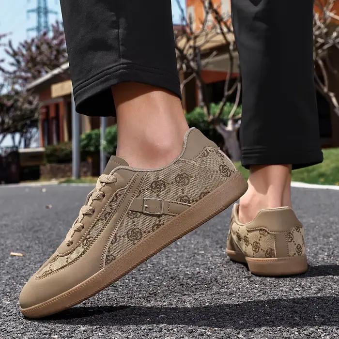 ELUVA – chaussures en cuir PU pour hommes, plates, respirantes, de haute qualité, à lacets, confortables, semelle souple, antidérapantes, décontractées, pour skateboard