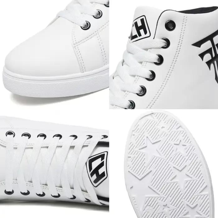 Baskets blanches haut hommes chaussures vulcanisées chaussures de loisir à la mode chaussure de course en plein air antidérapant à lacets hommes chaussures Tenis Hombres