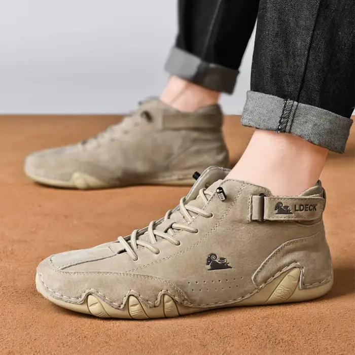 Hommes chaussures décontractées en cuir chaussures de sport de marche antidérapantes chaussures faites à la main pour hommes avec livraison gratuite baskets hautes Masculino