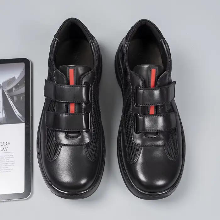 Chaussures simples pour hommes, boucle, cuir véritable fait à la main, version européenne, pour le travail, confortables et décontractées ;