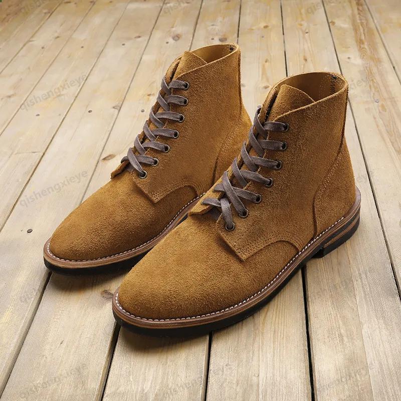 DTW01 RockCanRoll-Bottes cousues Goodyear en cuir de vache véritable italien, daim, sur mesure, tail