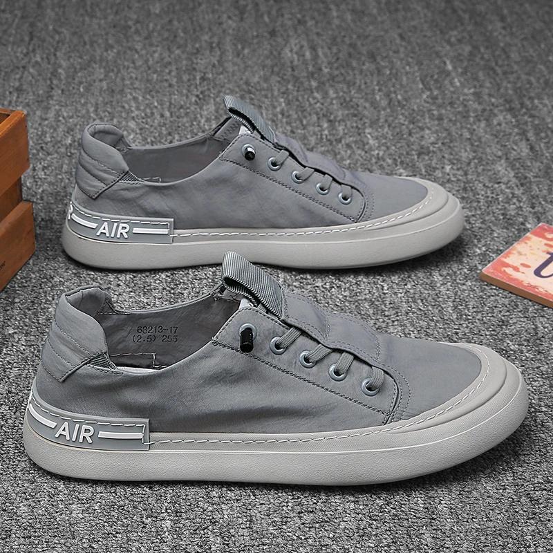 Baskets d'été légères en tissu de soie pour homme, chaussures plates de marche respirantes, mocassin