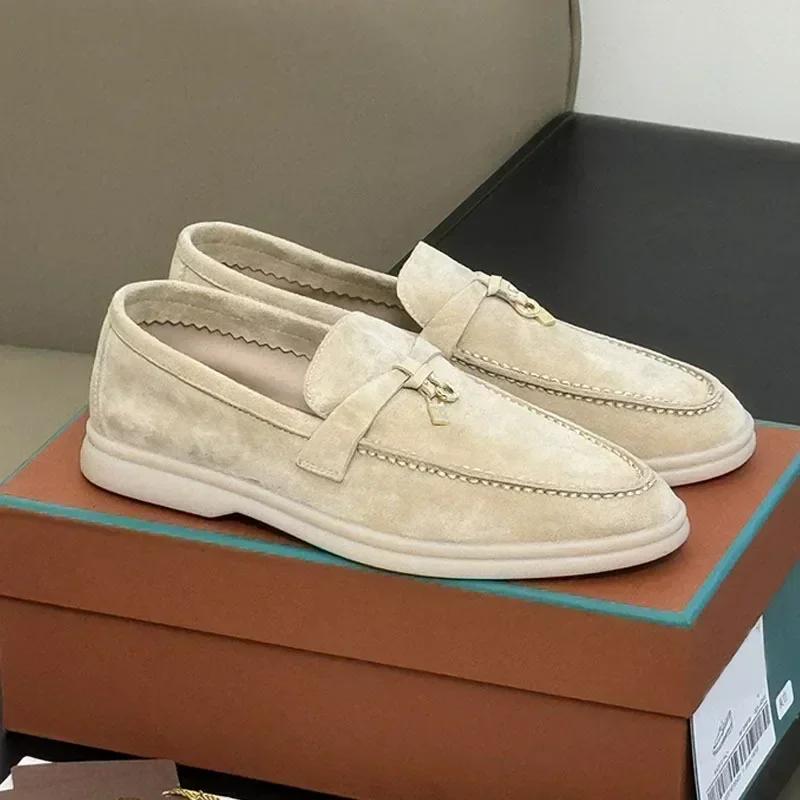 2026 New Arrival Timeless British Casual Shoes | Fringed Metal Buckle Flat Couple Shoes - European E