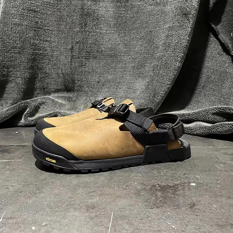 Chaussures de randonnée pour hommes, respirantes, en daim de vache, avec boucle, plateforme épaisse,