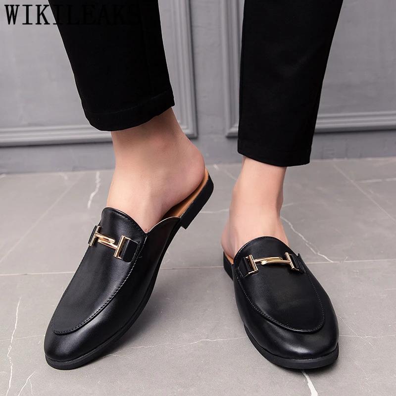Mocassins noirs pour hommes en cuir, chaussures décontractées, chaussures de ville, chaussures de mo
