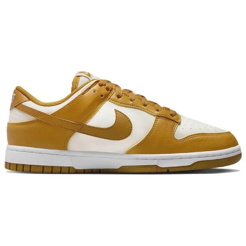 Nike Dunk Next Nature White Wheat Chaussures de skate basses pour femmes, résistantes à l'usure, à semelle souple, en tissu écologique, DN1431-001